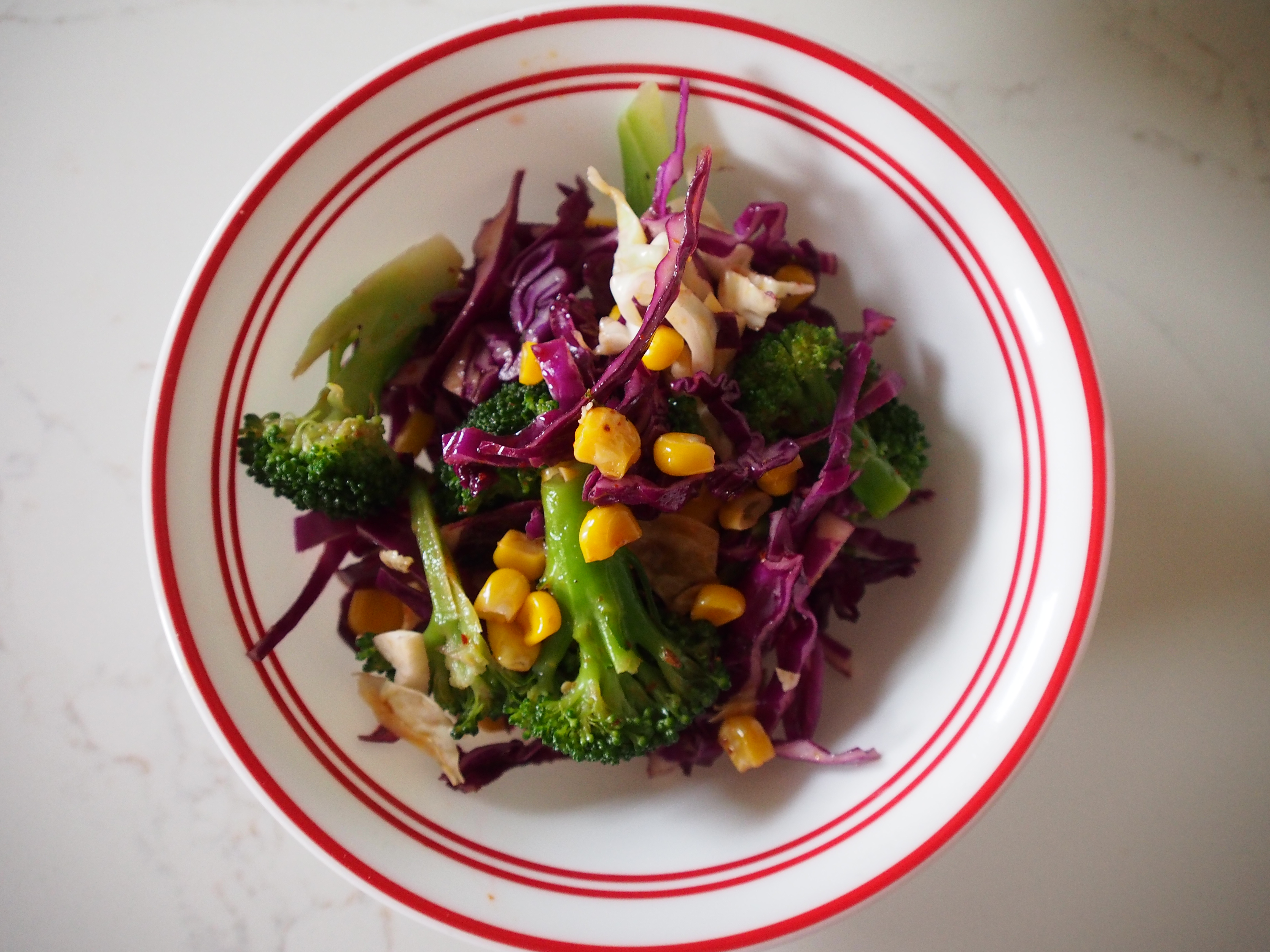 Cabbage, Broccoli, and Corn Salad